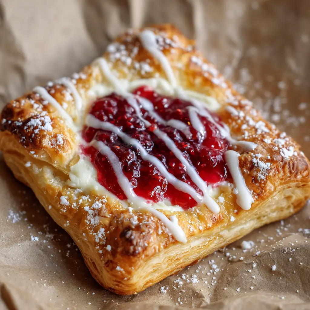 Raspberry Cheesecake Danish with Raspberry Compote and Vanilla Icing