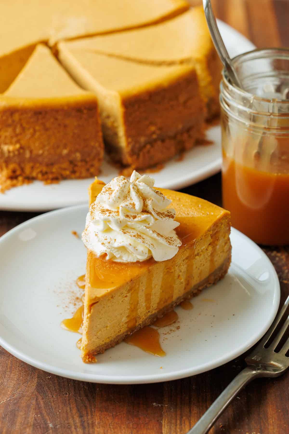 Pumpkin Cheesecake With Creamy Spiced Filling and Graham Cracker Crust