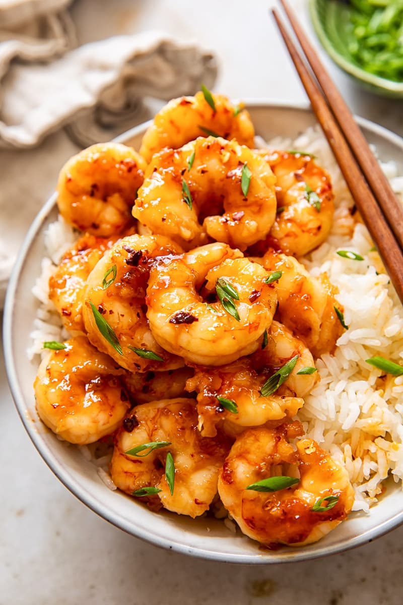 10-Minute Honey Garlic Shrimp with Ginger and Sticky Honey Sauce