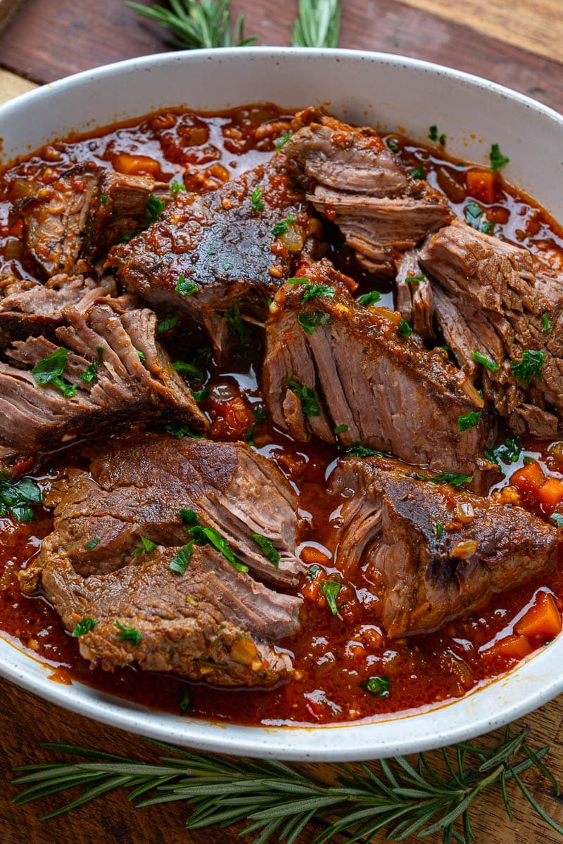 Italian Pot Roast (Stracotto) With Tomato Sauce and Tender Beef