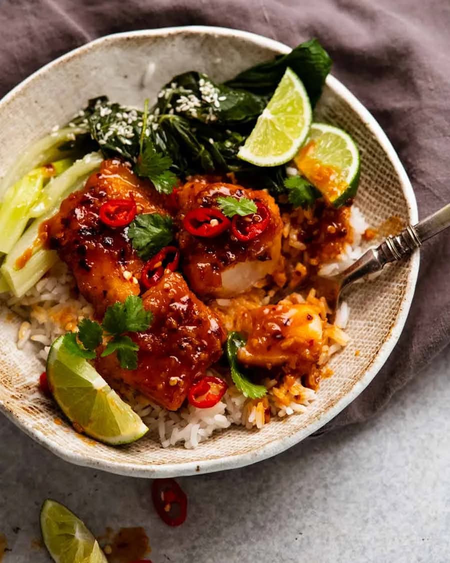 Chilli Lime Fish with Syrupy Spicy Lime Sauce