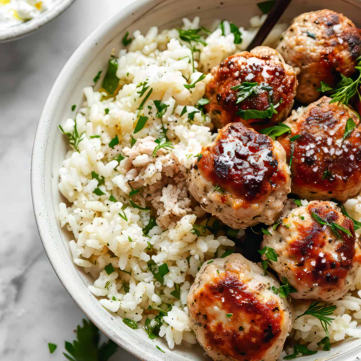 Greek Chicken Meatballs: Tender Meatballs with Feta and Fresh Herbs