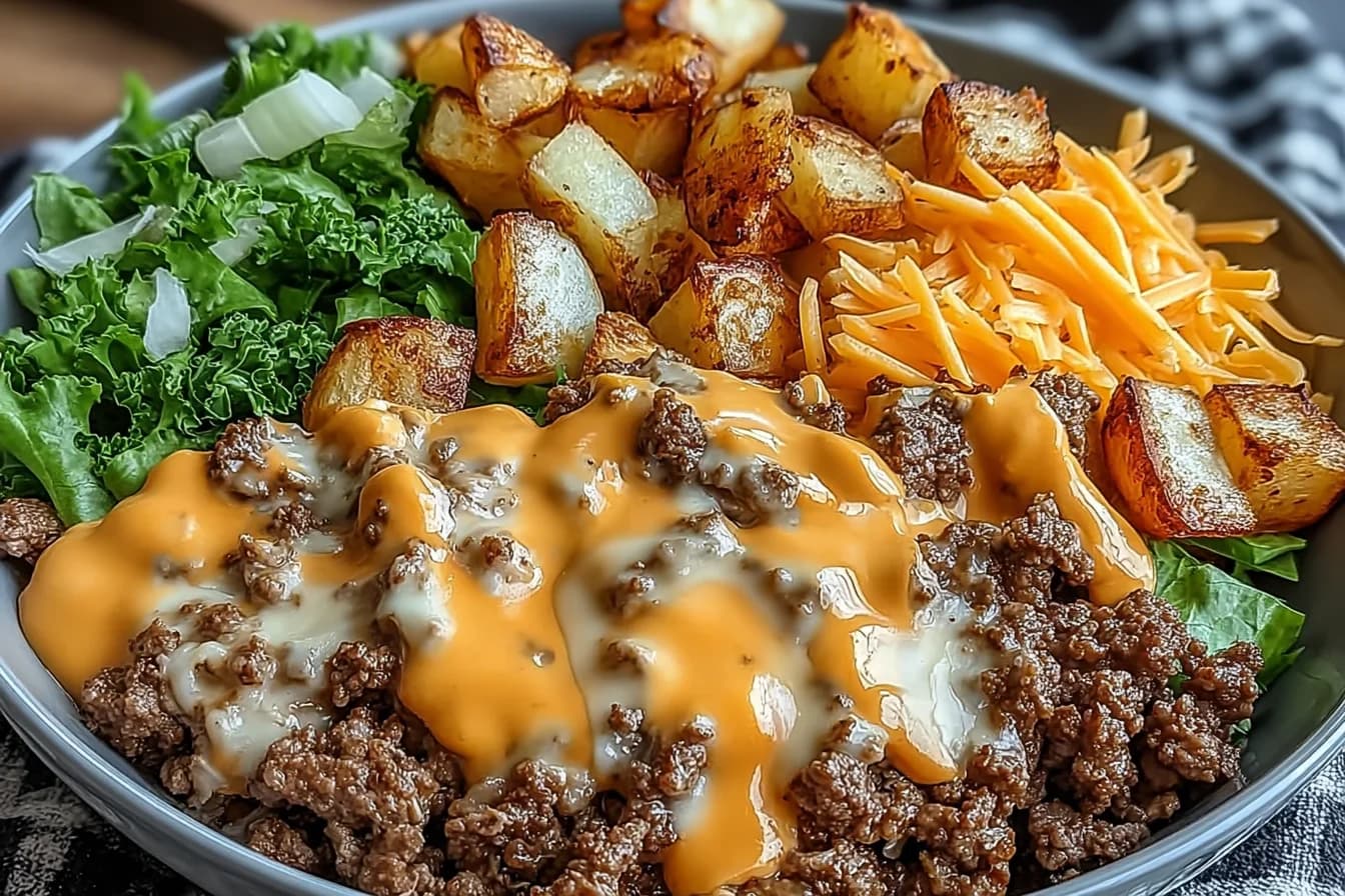 Smash Burger Bowl: Comfort Food with Crispy Potatoes and Savory Beef