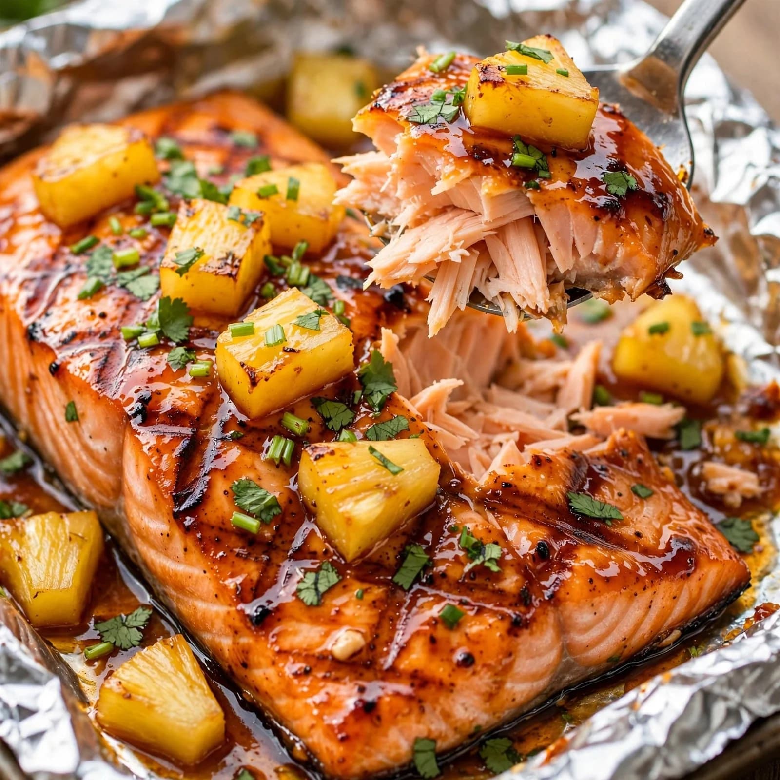 Sweet and Spicy Pineapple Salmon: Quick Baked Delight with Tropical Flavors