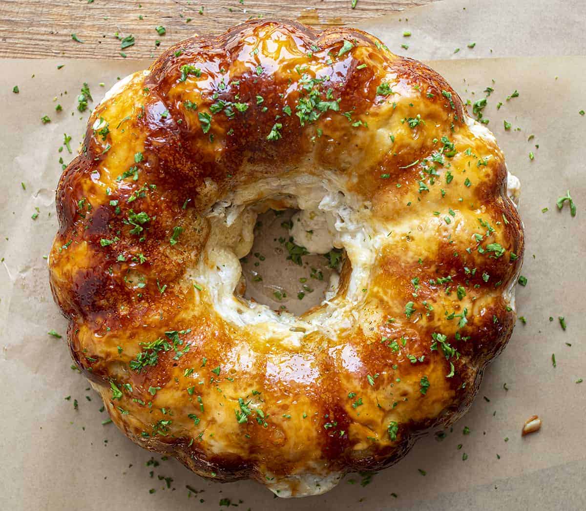 Chicken Alfredo Monkey Bread with Rotisserie Chicken and Melted Cheese