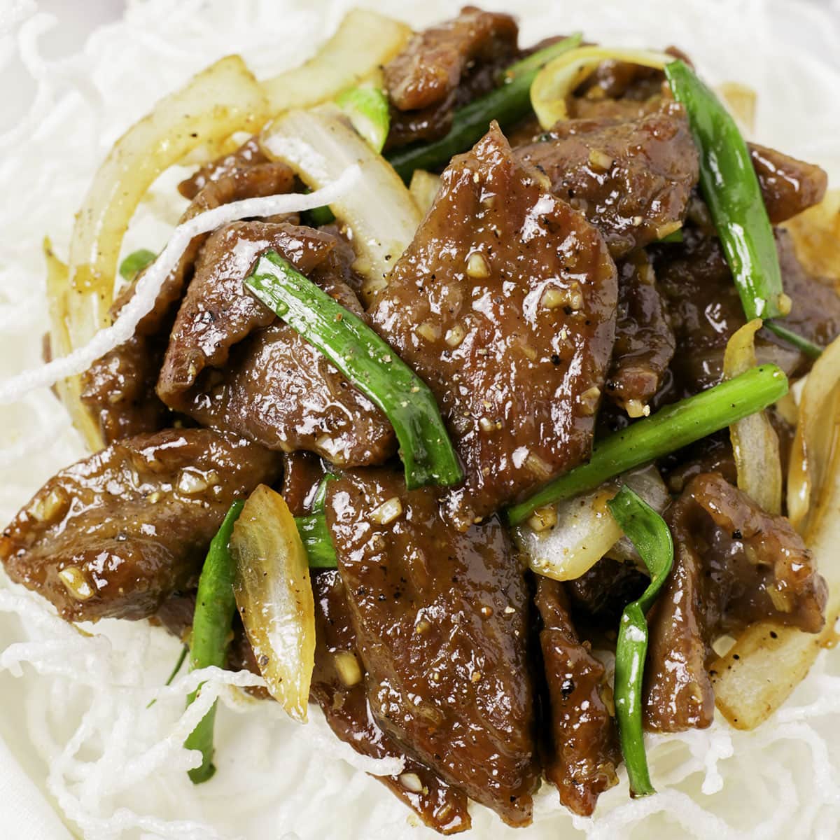 Mongolian Beef with Caramelized Soy Sauce and Tender Flank Steak