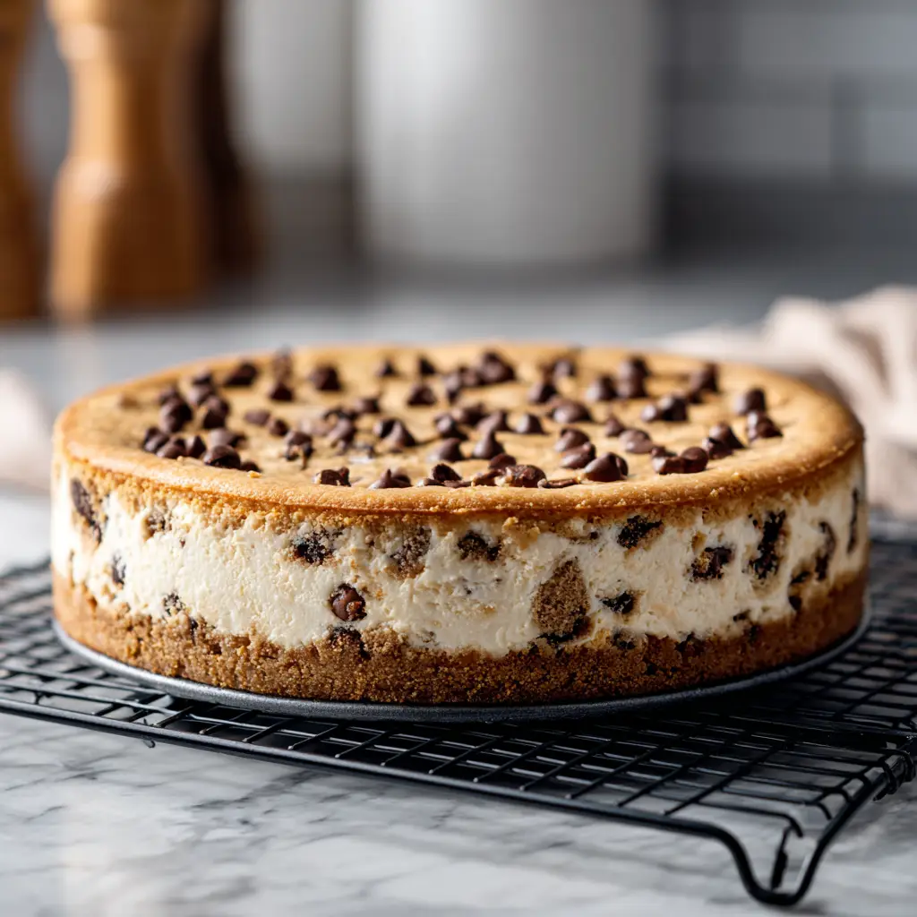 Chocolate Chip Cookie Dough Cheesecake with Eggless Cookie Dough