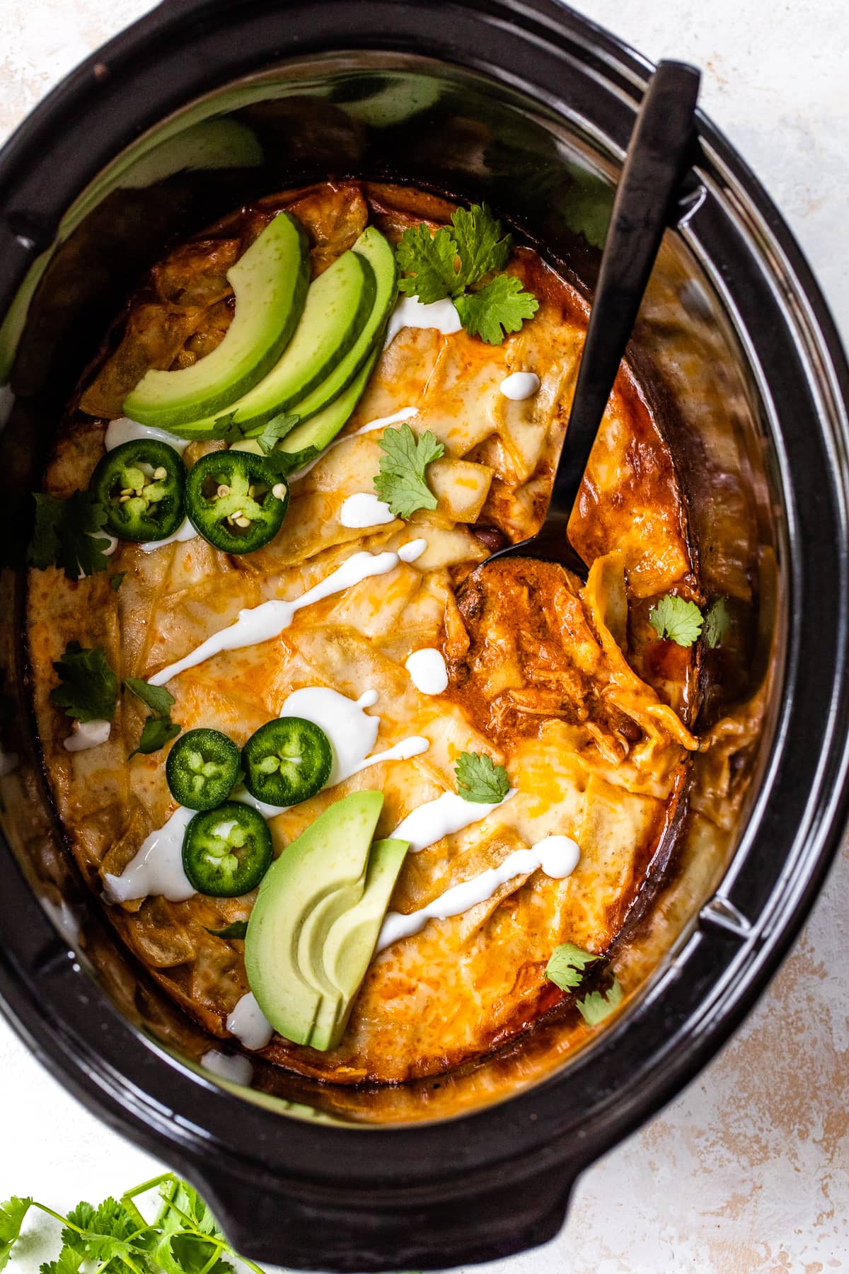 Slow Cooker Chicken Enchiladas: Cheesy Black Bean Casserole