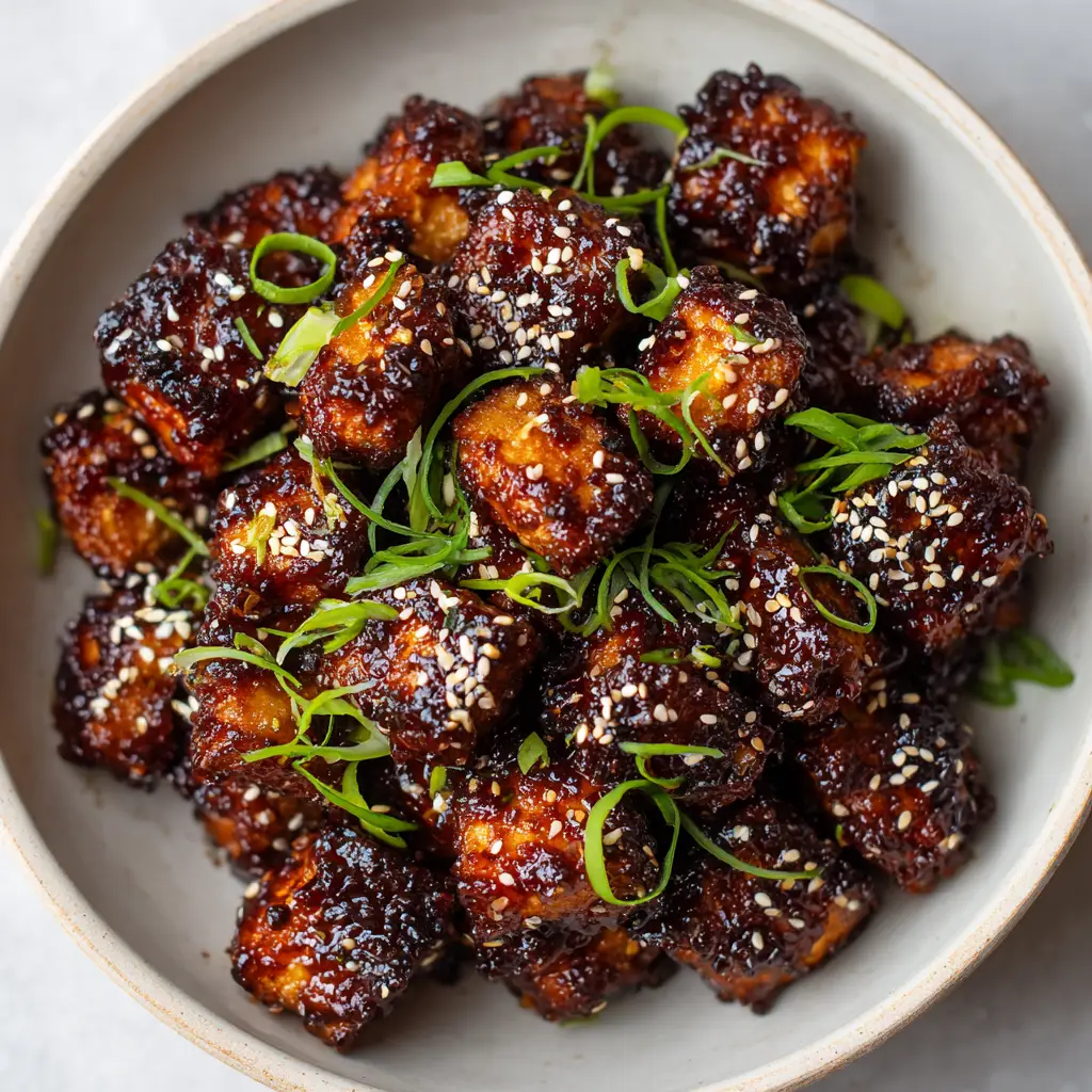 Honey Garlic Air Fryer Tofu: Crispy and Sticky Weeknight Dinner
