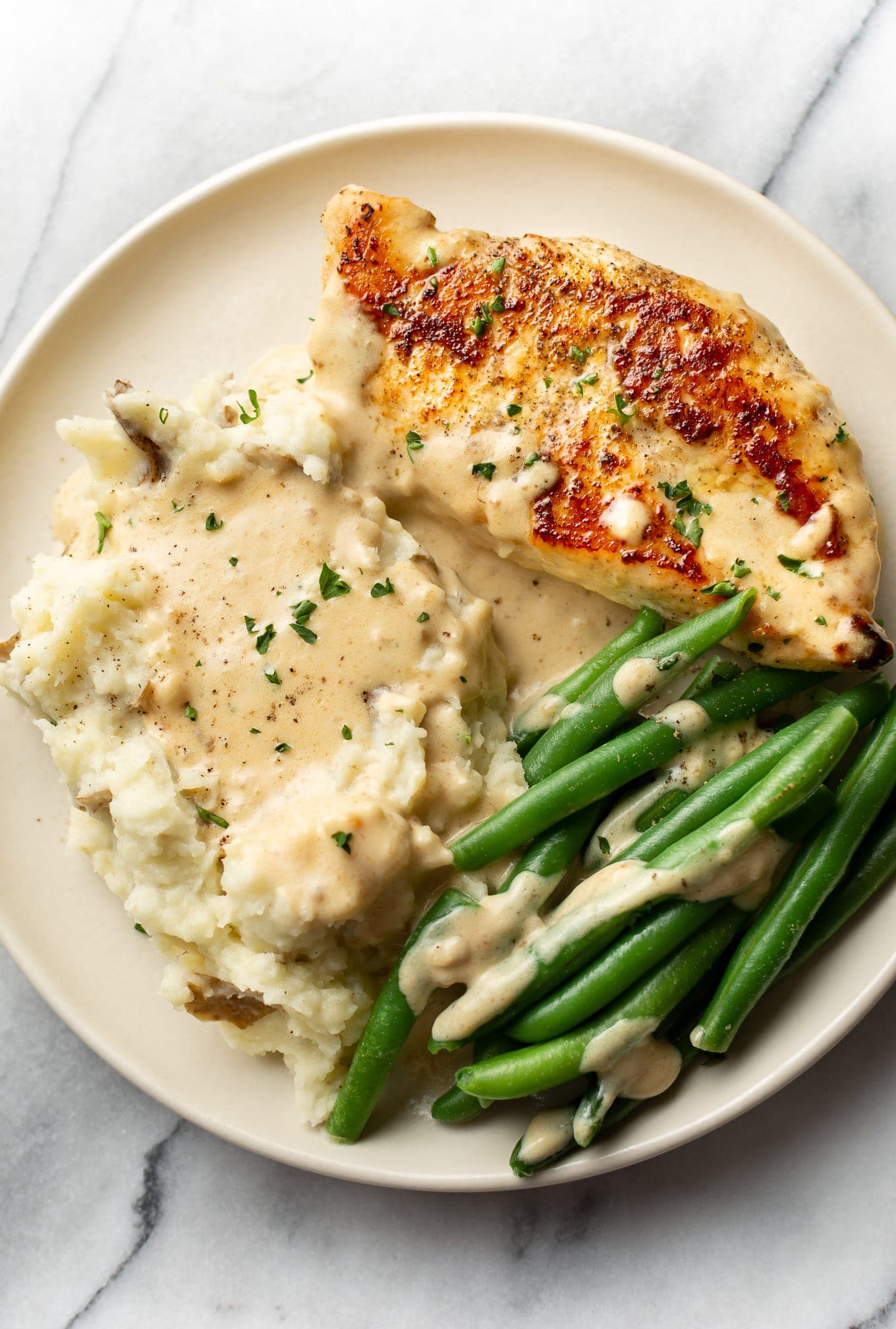 Creamy Garlic Parmesan Chicken with Juicy Seared Cutlets