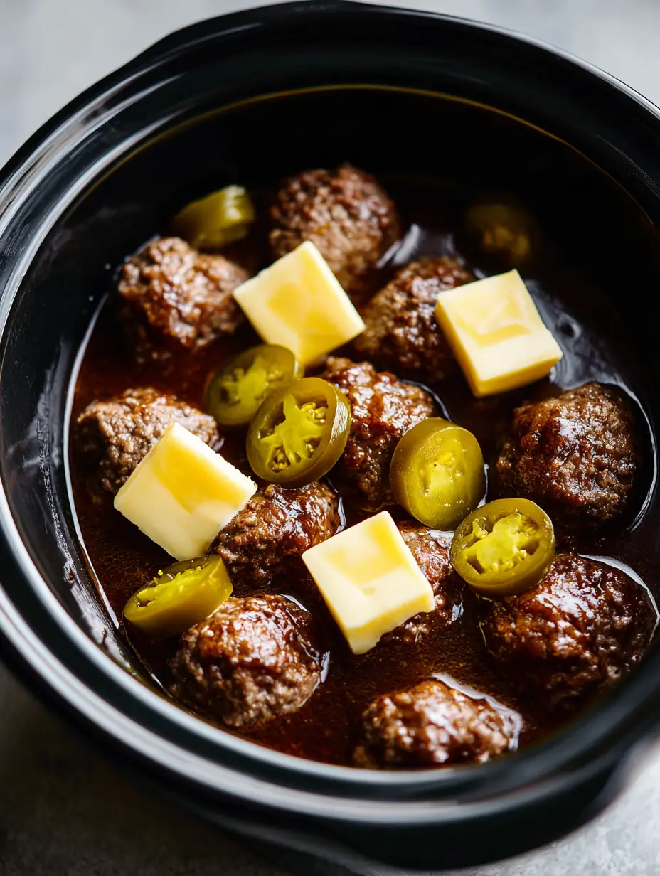 Mississippi Meatballs with Pepperoncini Au Jus Gravy