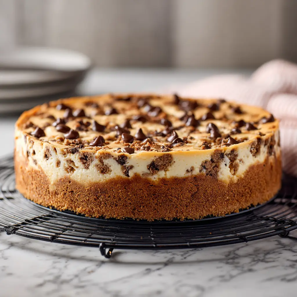 Chocolate Chip Cookie Dough Cheesecake with Eggless Cookie Dough