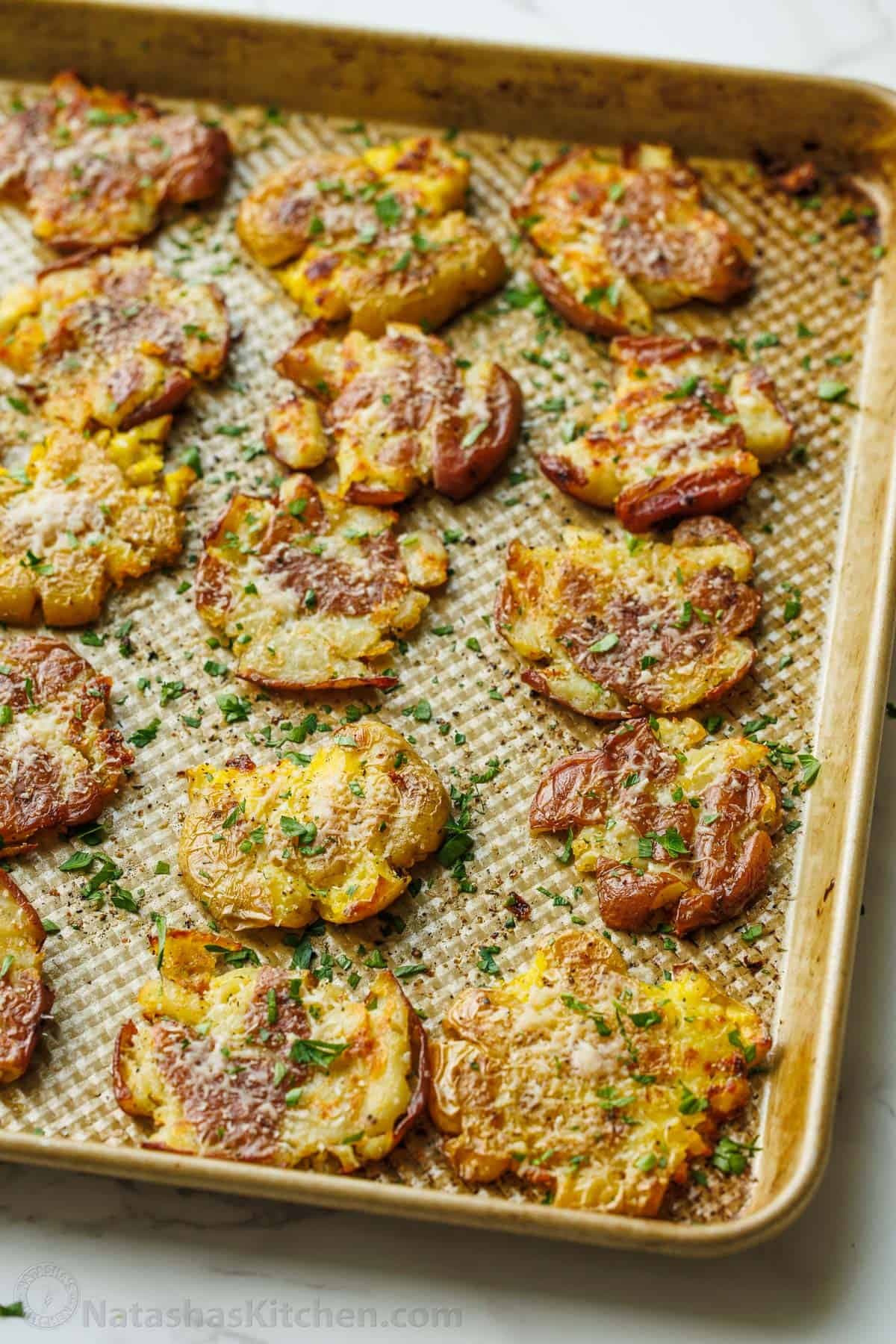 Crispy Smashed Potatoes with Golden Parmesan Crust