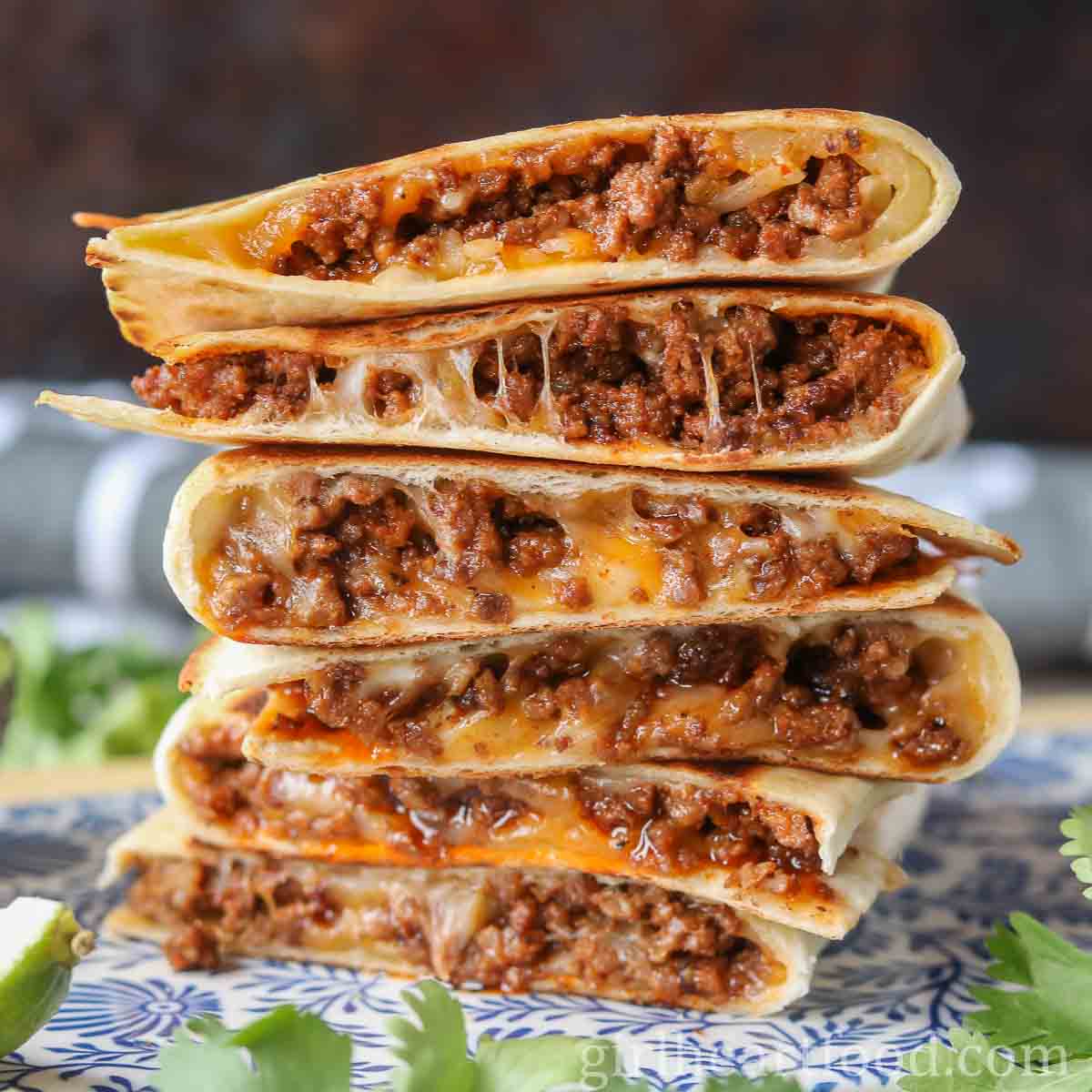 Cheesy Ground Beef Quesadillas with Crispy Golden Tortillas