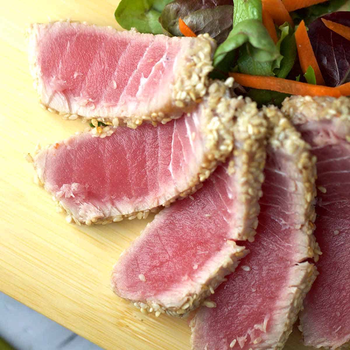 Sesame-Crusted Ahi Tuna with Soy Ginger Lime Sauce