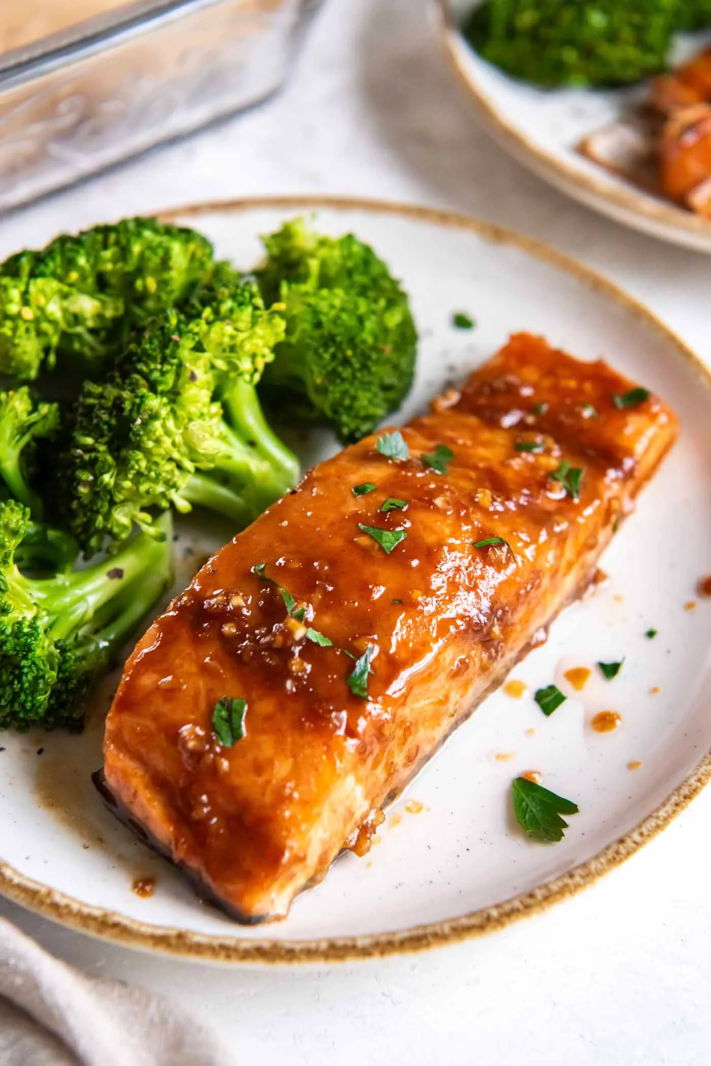 Baked Salmon with Honey Garlic Dijon Glaze