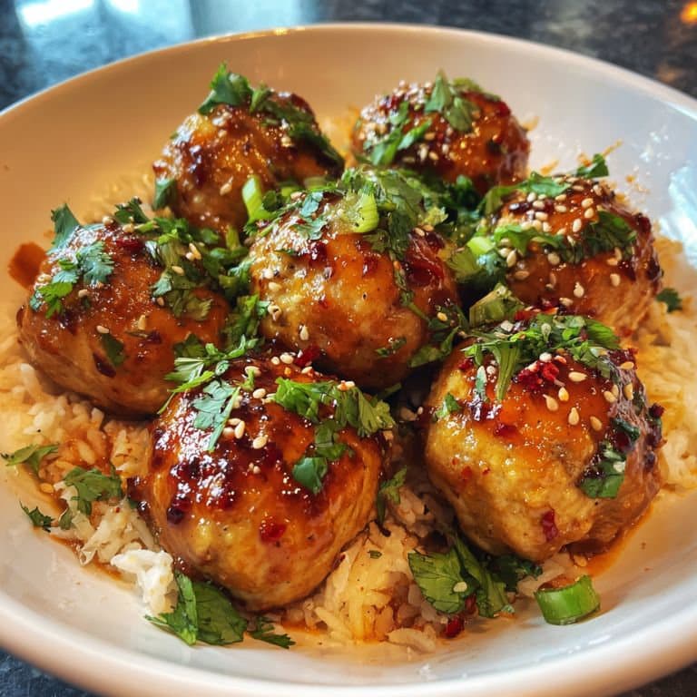 Thai Chicken Meatballs: Juicy Treats with Sweet Chili Sauce