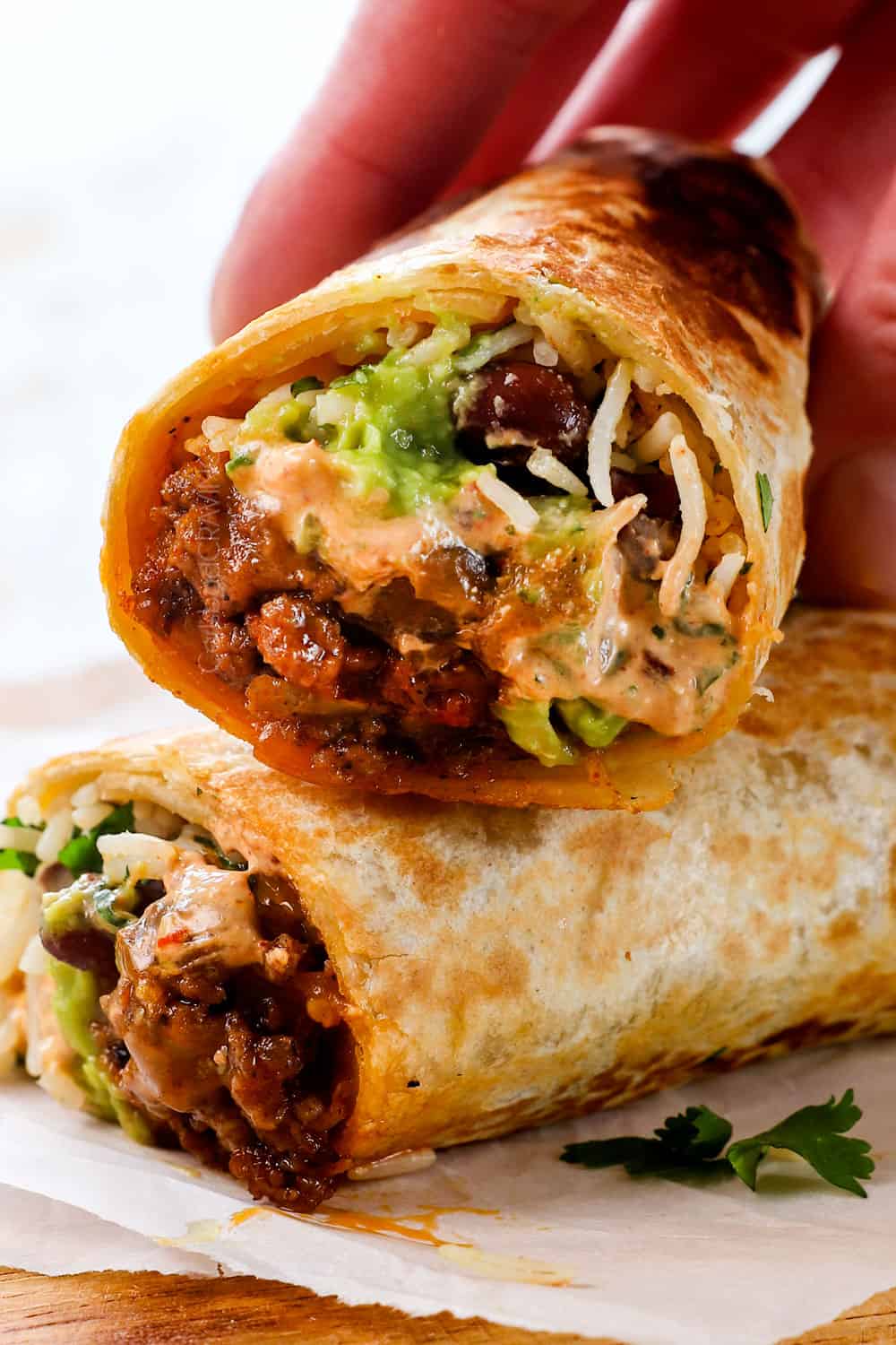 Beef Burritos with Chili-Spiced Beef and Crispy Tortillas