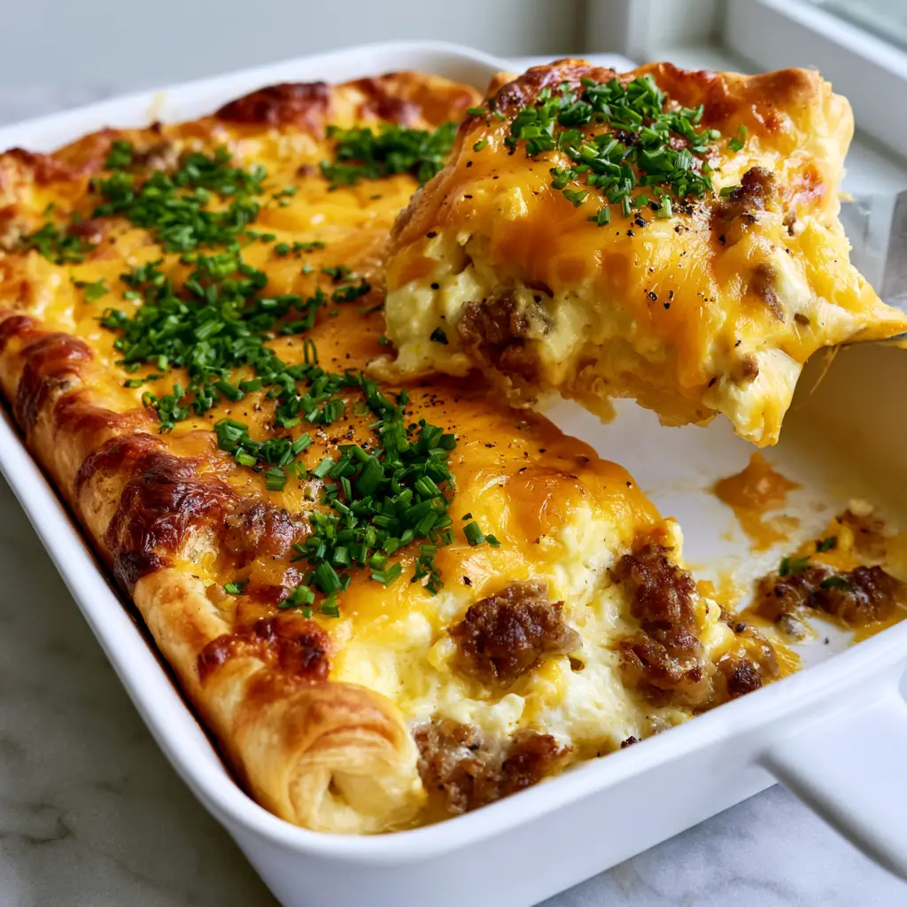 Buttery Crescent Roll Sausage Casserole: A Satisfying Team Breakfast Dish